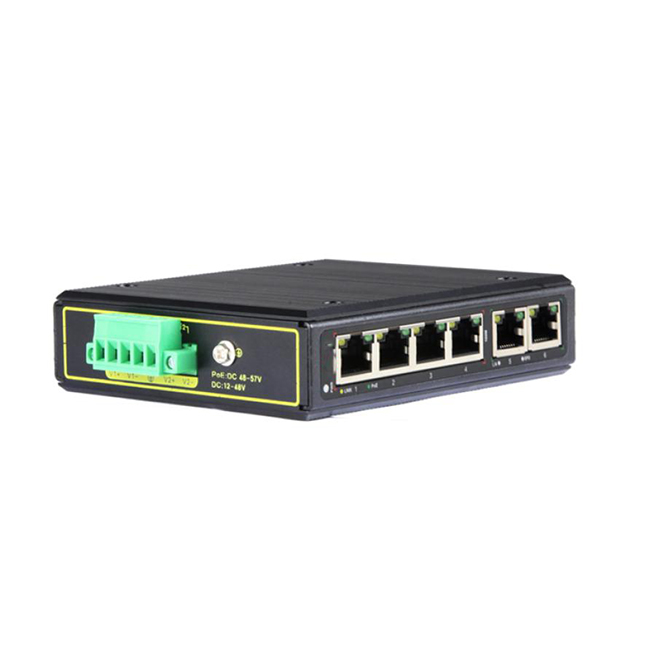 4 ports 10/100Mbps RJ45 PoE+ 2Port Uplink Industrial Switch